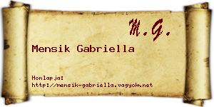 Mensik Gabriella névjegykártya